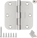 Door Hinges Brushed Nickel - 36 Pack Satin Nickel 3.5 Inch Rounded Interior and Exterior Door Hinges with 5/8" Radius - 3 1/2 Inch Silver Residential Standard Door Hardware