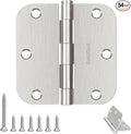 Door Hinges Brushed Nickel - 54 Pack Nickel Door Hinges 3.5 Inch Rounded Interior Satin Nickel Door Hinge with 5/8" Radius - Flat Iron Residential Standard 3 1/2 Inches Silver Door Hardware