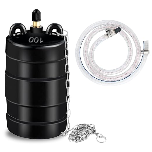 4 Inch Inflatable Pipe Plug Sewer Test Plug, Inflatable Balloon Rubber Plug for Water Pressure Testing, Water Flow Blocking, and Pipe Leak Inspection, with 39.37" Hose and Chain