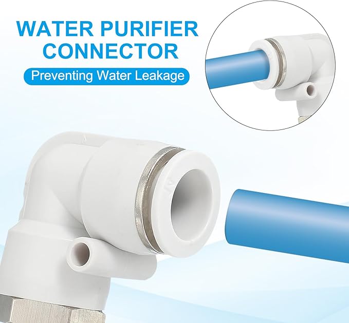 PATIKIL Push to Connect Fitting, 2 Pack Pneumatic Air Elbow Quick Connector 1/4"PT Male Thread x 14mm Tube 90 Degree Connect Tubing Elbow Air Tube Fitting Pneumatic Quick Adapter, White