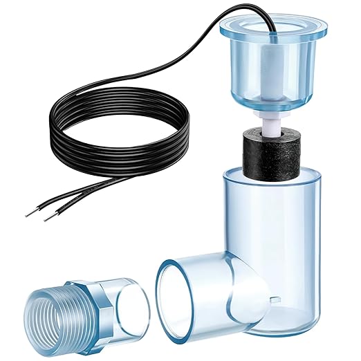 yeesport SS2 AC Float Switch, L Shape AC Float Switch with 3/4 in Adapter & 6 Ft Wire, Water Level Sensor Switch for Air Conditioner Drain, Condensate Overflow Detection, HVAC Safety Accessory