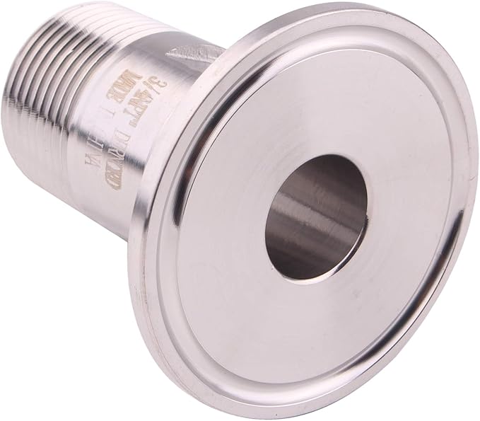 DERNORD 1.5'' Tri clamp Adapter to 3/4 inch MNPT Thread Ferrule Sanitary Pipe Fitting
