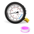 MEANLIN MEASURE -30inHG~30Psi Stainless Steel Vacuum Pressure Gauge 1/4" NPT 2.5" FACE DIAL with Rubber Protective Sleeve, Lower Mount