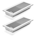 2Pcs Floor Vents Floor Registers 4x10 Inch, Heavy Duty Metal Hot Air Vent Covers 4x10 Inch with Rust-Proof Finish for Home Heater Floor Vent Grilles and Vents (2, White, 4x10 Inches)