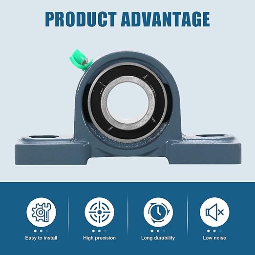 2 Pack UCP205-16 Pillow Block Bearing 1 Inch Heavy Duty Pillow Block Mounted Ball Bearing Solid Cast Iron Base Self-Alignment