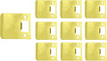 QCAA Solid Brass Extended Lip Strike, 3''X2-1/4", Polish Brass, 10 Pack, Made in Taiwan