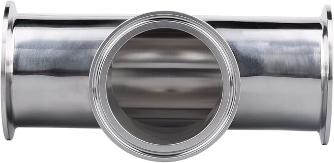 DERNORD Clamp Tee 3 Way Stainless Steel 304 Sanitary Fitting Fits 2.5" Tri-clamp, 64mm Pipe OD