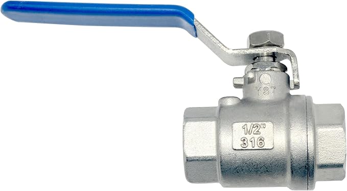DAN SPEED 1/2" NPT Female 316 Stainless Steel Full Port Ball Valve Vinyl Handle WOG1000 (1/2 inch)