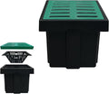 Catch Basin for Drainage with Fiber Glass Grate-18x18x15 in. Large Drainage Basin with Debris Basket,A15 French Drain Basin Without Reserved Hole for Yard,Downspout,Lawn,Municipal Pipeline