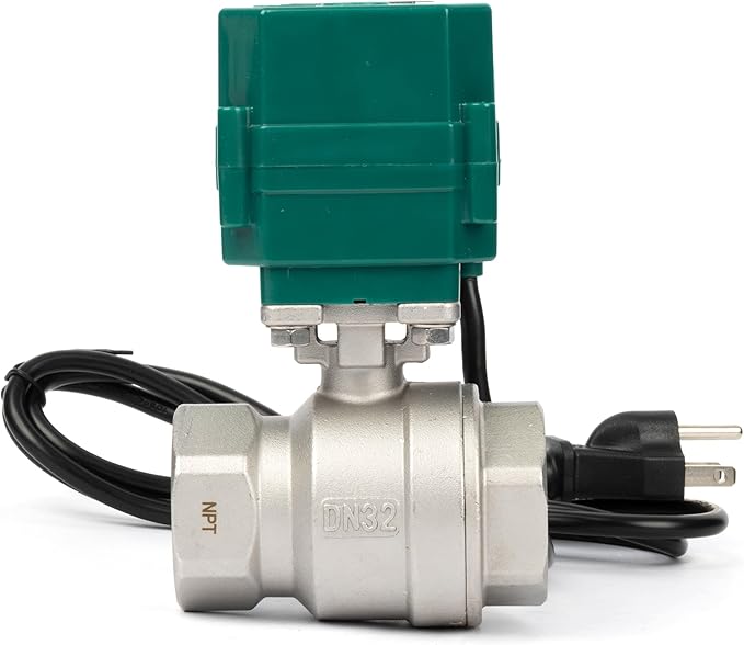 U.S. Solid 2" Motorized Ball Valve with US Plug 110VAC Stainless Steel Electrical Ball Valve,Auto Return, Normally Open