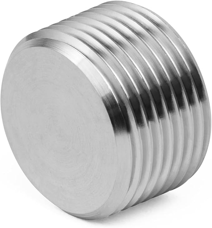 ChillWaves 304 stainless steel Pipe Fitting, Internal Hex Head Socket Pipe Plug Fitting，3/4" NPT Male，Thread Adapter(6-PACK)