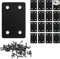 QSJ 16 Pack Black Flat Mending Plate 2.36x1.49'', Stainless Steel Bracket, Straight Metal Brace Bracket, Fixing Joining Plate for Wood Furniture Fastening & Fixing