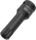 1/2-Inch Drive x M18(18mm) Impact XZN Triple Square Spline Bit Socket, Security Tamper Proof Metric Lengthen Screwdriver Socket Adapter, 3-Inch Length, One-Piece Construction, CR-MO, Black