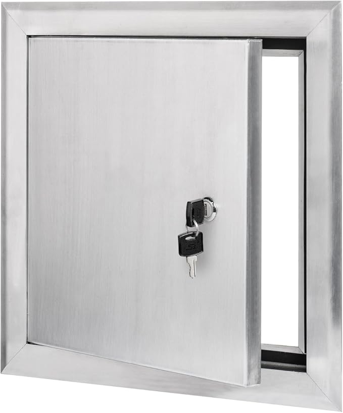 Premier by Dynasty Hardware 14x14 Universal Aluminum Access Panel Door with Keyed Latch, Insulated for Exterior Application Use, Wall or Ceiling Mounted for Drywall, Plumbing, Electrical, 2400 Series