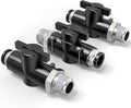 TAILONZ PNEUMATIC 1/2 Inch Tube OD x 1/4 Inch NPT Thread Ball Valve Air Flow Control Valve Push to Connect Fitting BVC-1/2-N2（Pack of 1）