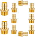 (10 Pack) Lidertik PEX A Fittings 3/4 Inch Expansion Male NPT Adapter, 3/4" PEX F1960 to 3/4" NPT Male Threaded Adapter Brass