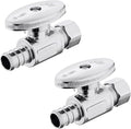 Straight Stop Valve,1/2 Inch Pex X 3/8 Inch OD Compression Straight Shut-off Valve with 1/4 Turn on/off (Pack of 2,ASTM F1807)(VALVE085)