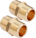 2PCS Brass Nipple Fitting 1/2" to1/2" NPT Male Hex Adapter by CX WONDERLAND
