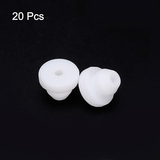 MECCANIXITY 20Pcs Snap Rubber Grommet Plug Mount Dia 5mm ID 2.5mm Narrow Groove Width 1.5mm Seal Anti-Scratch for Electrical Box Cable Pipes White