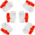 6Pack 3/4" PVC Ball Valve (Socket x Socket),Schedule 40, Cold Water Pipe 3/4 inch Shut-off Valve Socket for Water Supply Lines, Garden Irrigation & Pipe Fitting Systems,Red T-Handle.