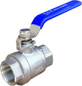 Full Port Ball Valve 3/4" NPT Heavy Duty Stainless Steel 304 For Water,Oil and Gas with Blue Handles（1000WOG）