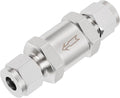 Yoebor 304 Stainless Steel Silver Plated Detachable Compression Check Valve 1/4" OD x 1/4" OD 6000psi One Way Non-Return Valve for Water Oil Gas, 1pc