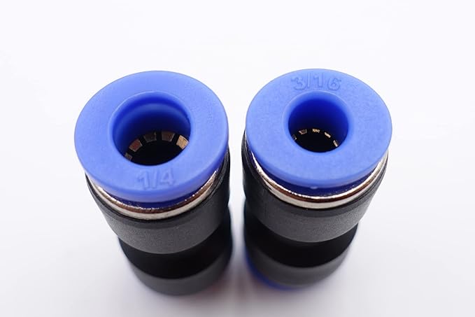 Push to Connect Fitting 1/4" Tube OD x 3/16" Tube OD Reducer, Pneumatic Air Water Straight Union Two Way Connector/Coupler (Pack of 5)