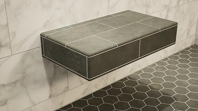 The Original Floating Shower Bench Kit­® with Wedi® Building Boards & Original Shower Bench Bracket® (14x18)-Ideal for New Constructions or Bathroom Reno'sShower Projects, Shower Bench Kits,