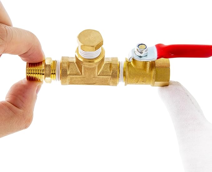 ChillWaves Brass Pipe Fitting, Outer Hex Head Socket Pipe Plug Fitting 1/8" NPT Male Thread Adapter(12-PACK)