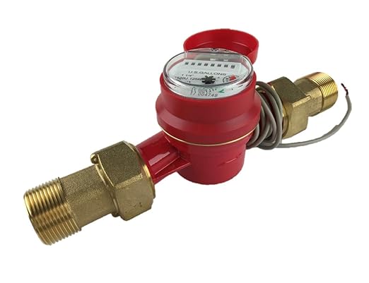 DAE AS320U-125RP 1-1/4" Hot Water Meter with Pulse Output, Measuring in Gallon + Coupling