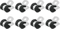 uxcell 5/16"(8mm) Cable Clamp, 304 Stainless Steel Rubber Cushioned Insulated Clamp R Shape Metal Clamp Tube Holder for Pipe Hose Wire Cord Installation 8Pcs