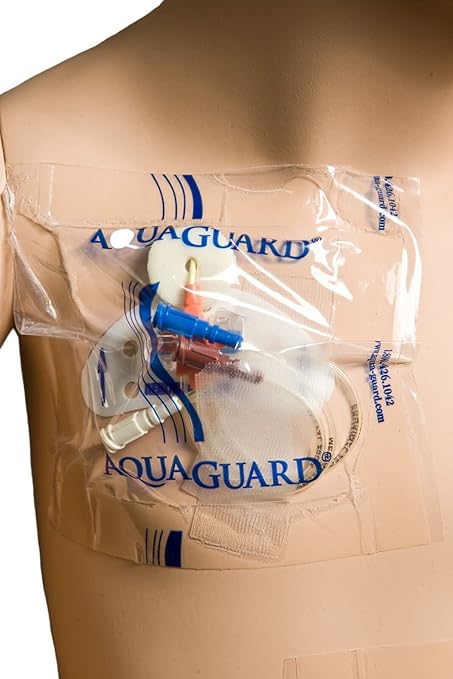 TIDI 50005-PKG AquaGuard Sheet – 5” x 5” – (Area of Coverage: 3.5” x 3.5”) – Shower Protection Sheet – Self-Adhesive Moisture Barrier – Wound Cover for Showering – 7 Sheets – Home Medical Supplies