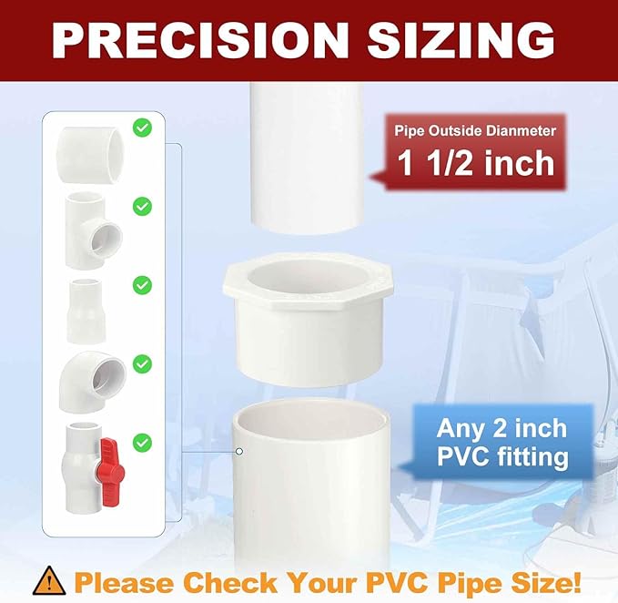 10Pcs 2" x 1 1/2" PVC Reducer Bushing Fitting, SCH40 (Socket x Socket) Furniture Grade PVC Pipe Fitting, Reducer Bush Adapter for Home Sewer Plumbing, Industrial, Pipe Connection
