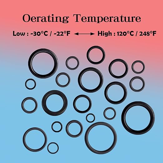 1280 Pcs 24 Size Rubber O-Ring Assortment Kit with Pick and Hook Set for Pressure Washer Faucet Plumbing OD 6mm-28mm