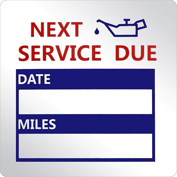 600 Pieces Oil Change Reminder Stickers Service Reminder Labels Low-Tack Windshield Stickers, 2 x 2 Inch, 1 Roll (Blue)