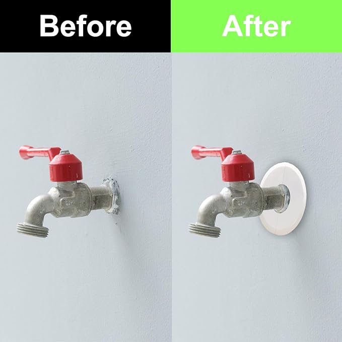 4 Pcs Wall Split Flange, Plumbing Cover Plates, Self-Adhesive ABS Escutcheon Plate for Faucet Kitchen Toilet Decorative (28mm/1.1in)
