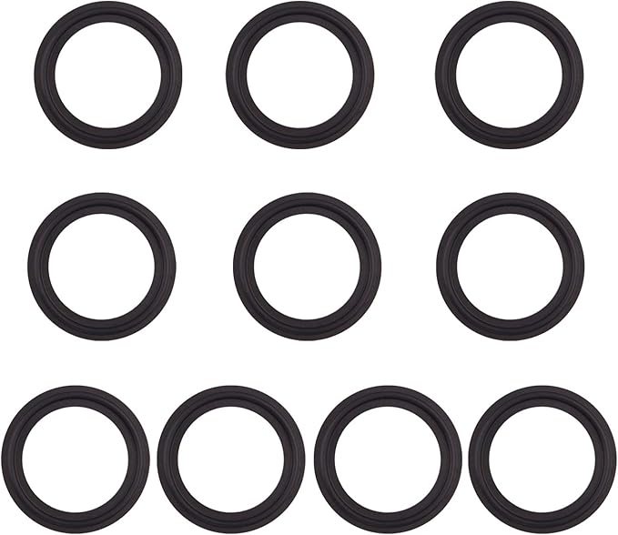 DERNORD 1.5" Buna-N (NBR) Sanitary Gasket Fits Tri-Clover Type Ferrule (Pack of 10)