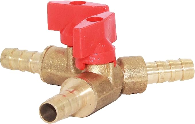 Joywayus 5/16" Hose Barb, Y shaped Type 3 way Union Intersection/Split Brass Shut off Ball Valve Fitting