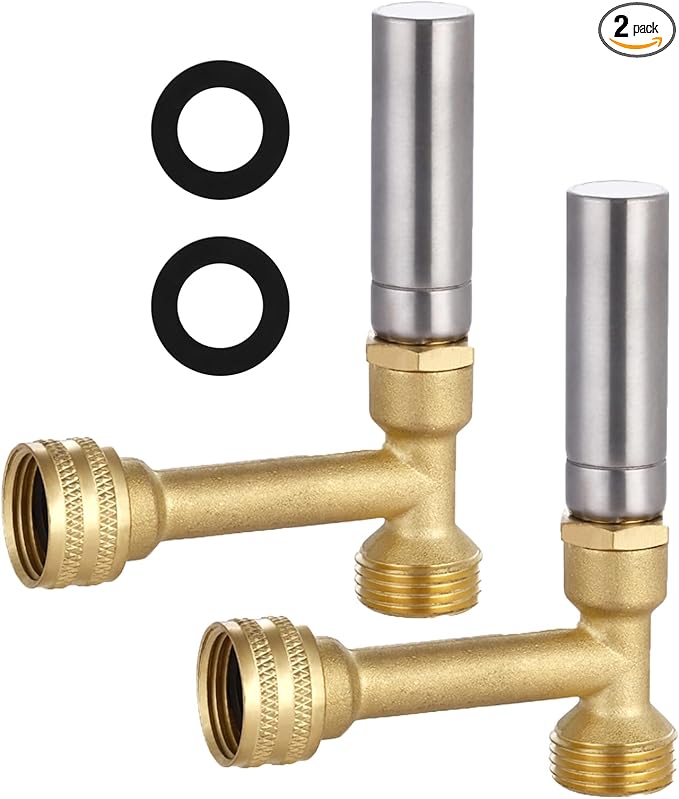(2 Pack) Lidertik Water Hammer Arrestor for Washing Machine and 3/4 inch, Stainless Steel Chamber and 2 More Gaskets, Absorb Shock and Reduce Noise LI-XYJSC-BXG(2 PCS)