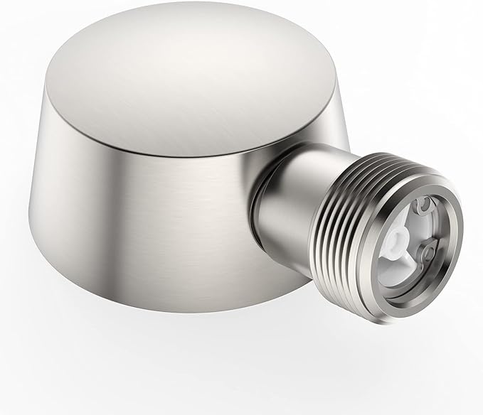Wall Mounted Supply Elbow, Solid Brass Round Wall Supply Elbow with Check Valve (Brushed Nickel)