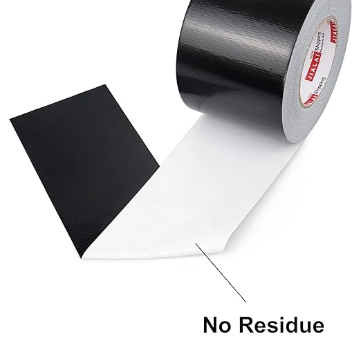 4 Inches Duct Tape Black, Industrial Grade 4 inches x 55 Yards (164 ft), 9 Mil Heavy-Duty, Waterproof, Flexible, No Residue, UV Resistant for Crafts & Home Improvement