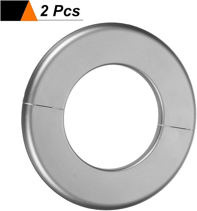 HARFINGTON 2pcs Wall Split Flange 78mm/3.1" Self-Adhesive Plumbing Cover Plates ABS Plastic Round Escutcheon Plate Buckle Design for Water Pipe Bathroom Kitchen Decoration, Gray