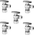 5-Pack EFIELD Angle Stop Valve 1/2" Nominal (5/8" OD) Compression x 3/8" OD, 1/4-Turn,(VALVE116-5PCS)