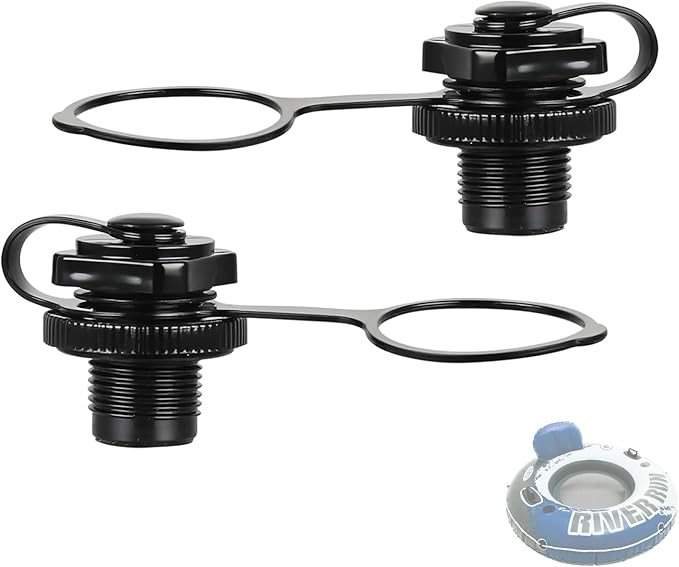 2PCS Replacement Plug Compatible with Intex River Run Tube, Inflatable Boat Air Valve, Durable Boston Valve Cap, One-Way Inflation Replacement Screw, for Inflatable Raft Boat Kayak