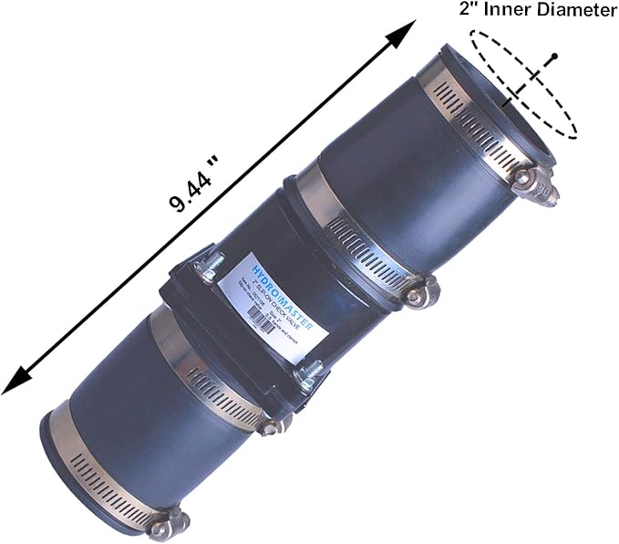 Hydro Master Plastic Sump Pump Check Valve with Stainless Steel Clamps 2 inch