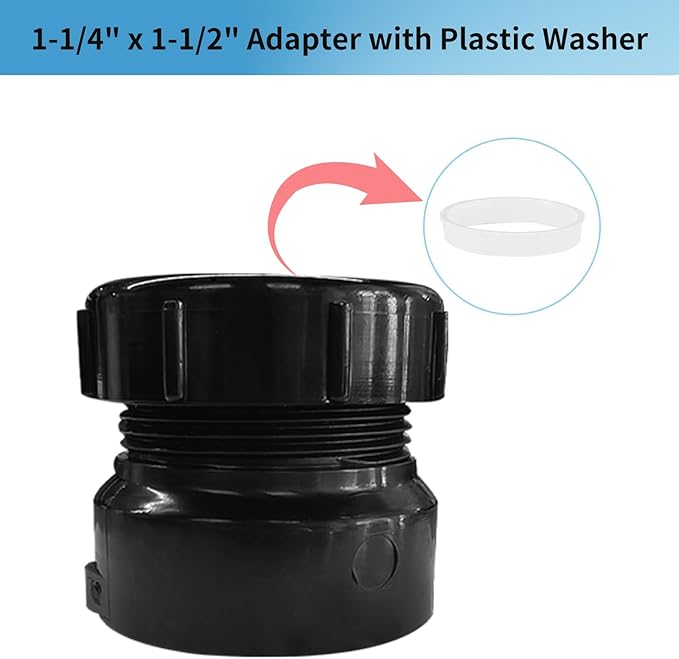 LESSO ABS Trap Adapter, 1-1/2 x 1-1/4 Inch ABS Female Pipe Fitting, SCH40 White