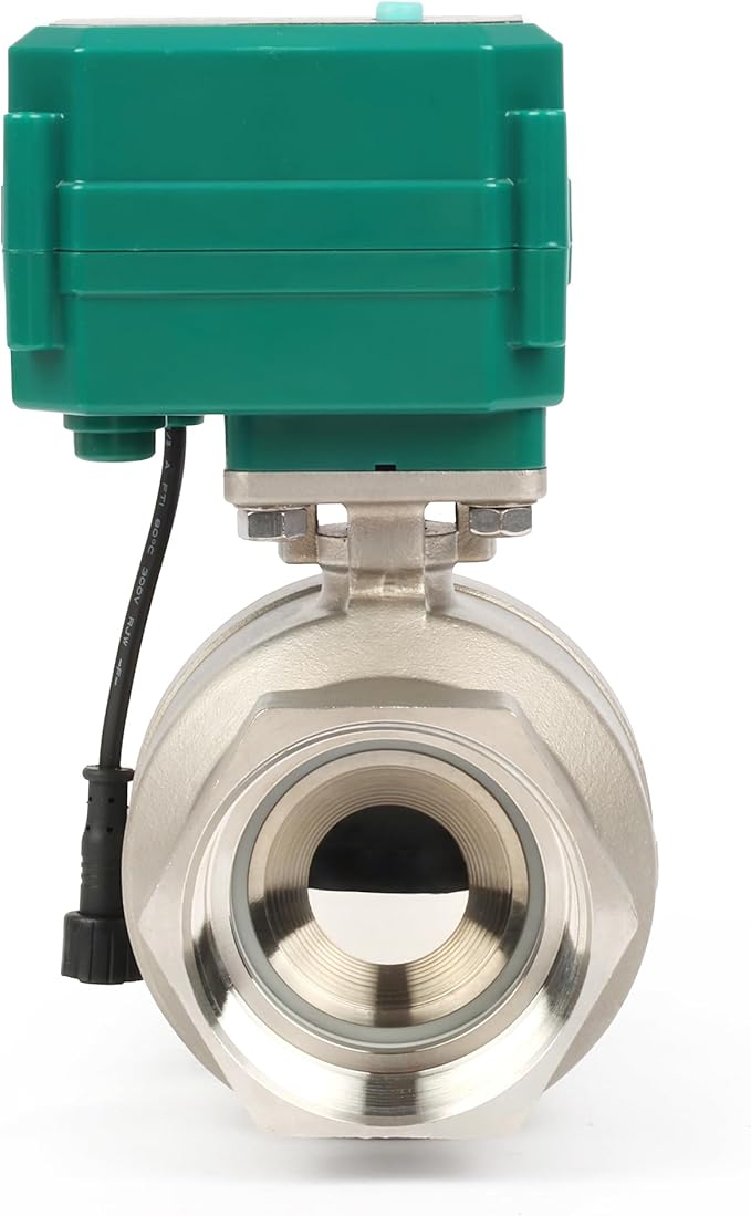 U.S. Solid 2" Smart Motorized Ball Valve - Stainless Steel Remote App Mobile-control Electrical Ball Valve with Manual Switch, Plug Connection