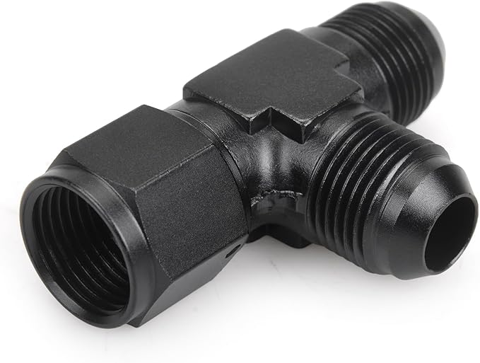 8AN Flare Male Tee Fitting Adapter with AN8 Female Swivel on Run Aluminum 2Pcs