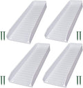 4-Pack Rain Gutter Downspout Splash Block - 16" Fixable Gutter Downspout Extension for Rainwater Drainage, Ladder Downwards Design with 8 Fixed PP Nails (White)