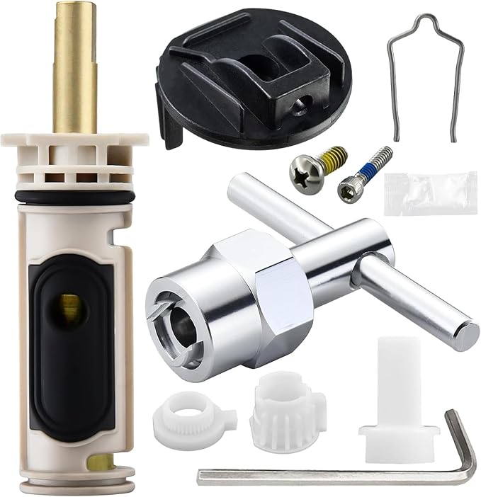 1222 Replacement Cartridge with Removal Tool 104421 & Handle Adapter Kit 116653 Be Suitable for Moen One-Handle Posi-Temp Faucets & Tub Showers - Durable Brass & Plastic Construction